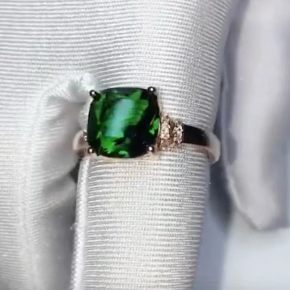 🆕18k RG/925 Silver Lab Created Emerald Ring - Picture 8 of 8